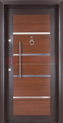 Коричневая входная дверь c МДФ панелью ЧД-27 в частный дом в Всеволожске
