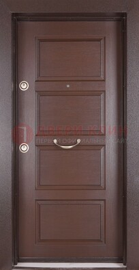 Коричневая входная дверь c МДФ панелью ЧД-28 в частный дом в Всеволожске