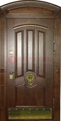 Хорошая стальная арочная дверь с декоративным элементом ДА-23 в Всеволожске