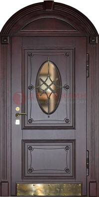 Арочная металлическая дверь с виноритом ДА-38 в Брянске