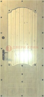 Белая железная дверь с евровагонкой ДЕ-9 в Всеволожске