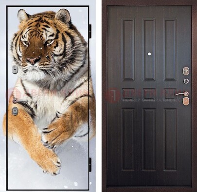 Металлическая дверь с фотопечатью тигра ДФ-1 в Всеволожске