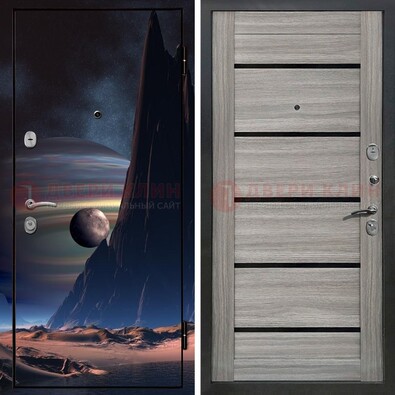 Стальная дверь с фотопечатью космоса ДФ-49 в Липецке