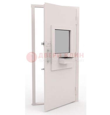 Белая металлическая дверь в кассу с нитроэмалью ДКС-4 в Всеволожске