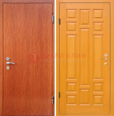 Оранжевая входная дверь с ламинатом МДФ внутри ДЛ-21 в Всеволожске