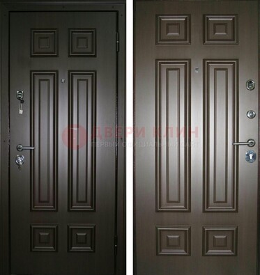 Темная металлическая дверь с МДФ ДМ-136 в квартиру в Всеволожске