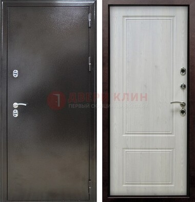 Коричневая железная дверь с МДФ ДМ-170 в Челябинске