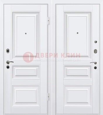 Белая металлическая дверь с МДФ ДМ-179 в Всеволожске