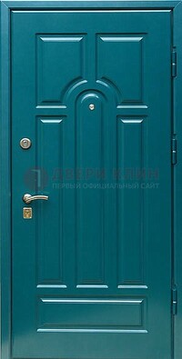 Синяя металлическая дверь с МДФ с двух сторон ДМ-1 в Всеволожске
