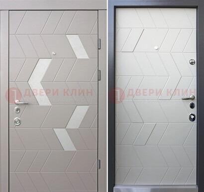 Темная металлическая дверь со светлой МДФ внутри ДМ-203 в Кудрово