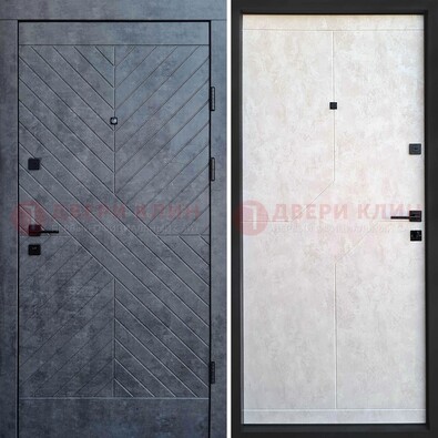Серая железная дверь с филенчатой МДФ ДМ-217 в Всеволожске