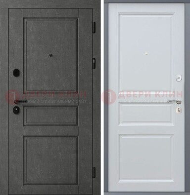 Серая металлическая филенчатая дверь МДФ ДМ-247 в Всеволожске