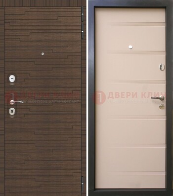 Коричневая  железная дверь c фрезерованной МДФ ДМ-248 в Всеволожске