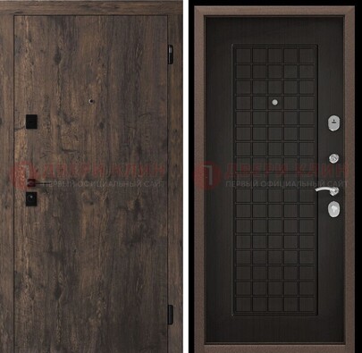 Металлическая коричневая дверь с МДФ темным внутри ДМ-286 в Всеволожске