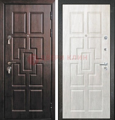 Темная металлическая дверь с МДФ ДМ-2 в Йошкар-Оле