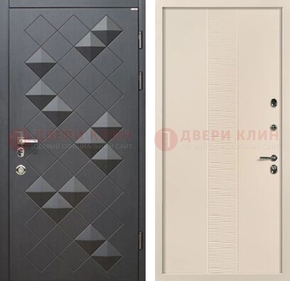 Темная металлическая дверь с МДФ в цвете Махагон ДМ-319 в Всеволожске