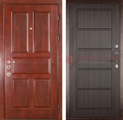 Красная металлическая дверь с МДФ в квартиру ДМ-387 в Всеволожске