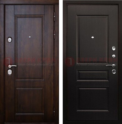 Классическая железная дверь с темными МДФ панелями ДМ-390 в Всеволожске