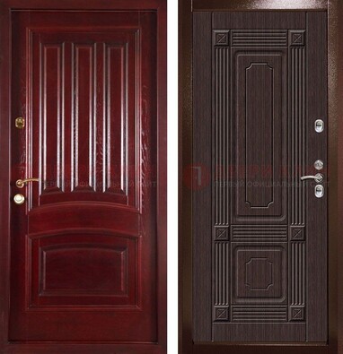 Красная стальная дверь с филенчатой МДФ ДМ-398 в Всеволожске