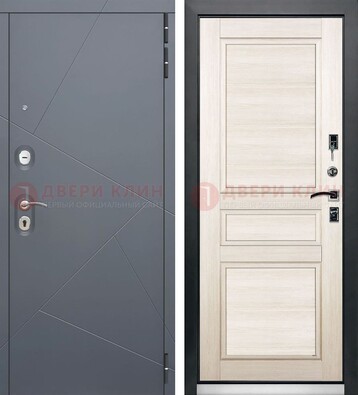 Серая железная дверь с панелями МДФ ДМ-422 в Всеволожске