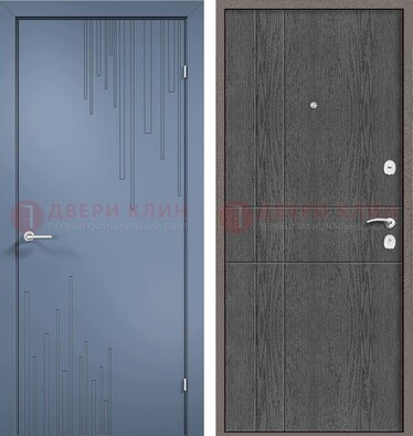 Синяя металлическая дверь МДФ в квартиру ДМ-434 в Всеволожске