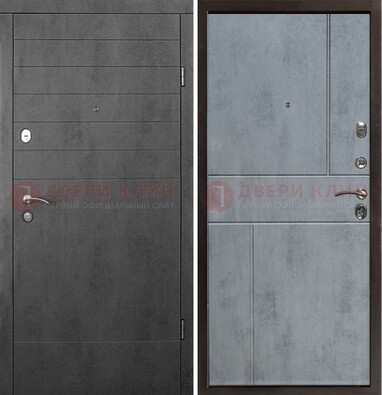 Серая железная дверь с МДФ в стиле хайтек ДМ-446 в Всеволожске