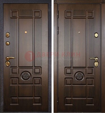 Квартирная коричневая железная дверь с МДФ ДМ-45 в Всеволожске