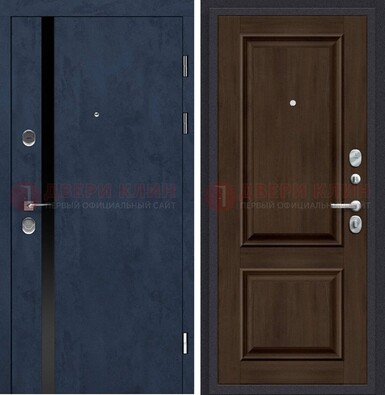 Синяя входная дверь МДФ с обеих сторон ДМ-473 в Всеволожске
