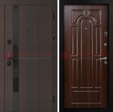 Темная входная дверь с МДФ панелями в квартиру ДМ-499 в Всеволожске