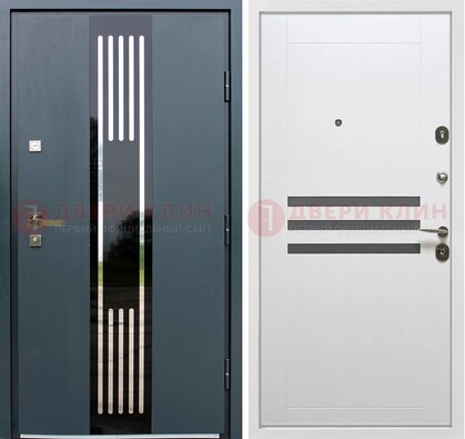 Темная квартирная дверь с разными МДФ ДМ-504 в Всеволожске