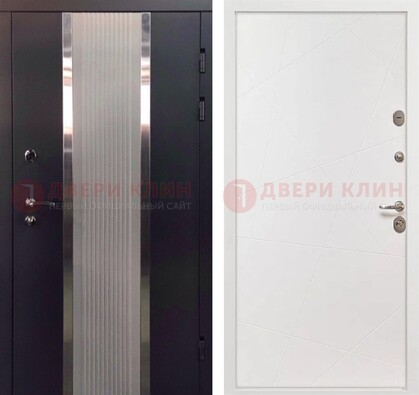 Темная металлическая дверь в квартиру МДФ с двух сторон ДМ-512 в Всеволожске