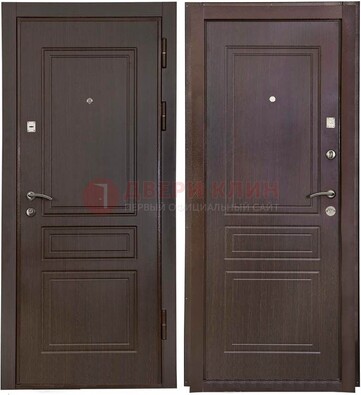 Антивандальная коричневая железная дверь с МДФ ДМ-61 в Всеволожске