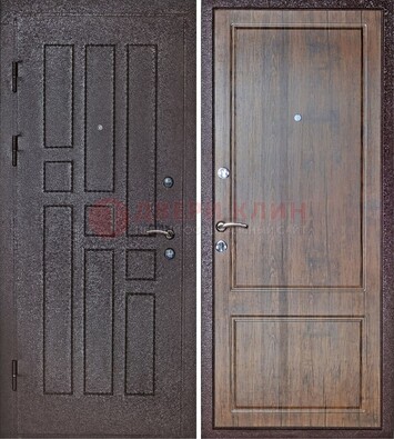 Темная входная дверь с порошковым покрытием МДФ внутри ДП-125 в Дубне
