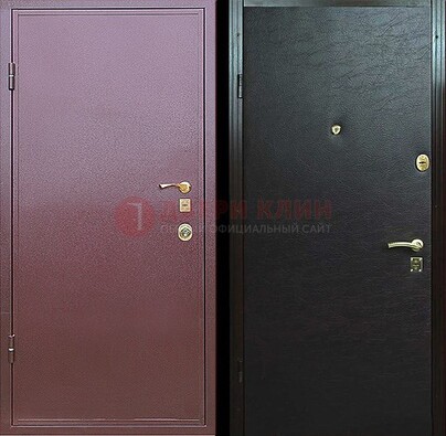 Бордовая железная дверь с порошковым напылением ДП-21 в Всеволожске