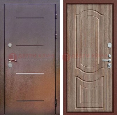 Стальная дверь с порошковым покрытием с коричневой МДФ ДП-226 в Всеволожске
