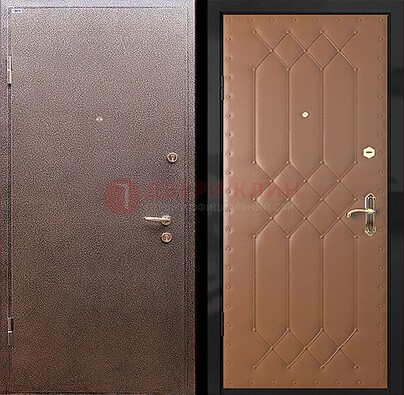 Коричневая металлическая дверь с порошковым окрасом ДП-22 в Всеволожске