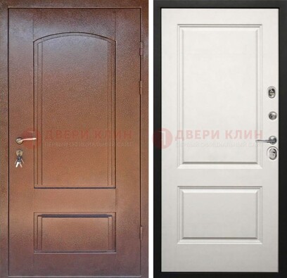 Железная дверь с порошковым покрытием Медный антик со светлой МДФ ДП-234 в Всеволожске