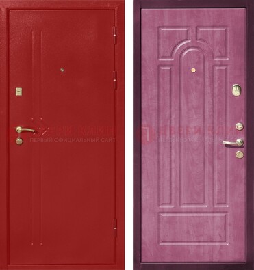 Красная входная дверь с порошковым напылением ДП-240 в Всеволожске