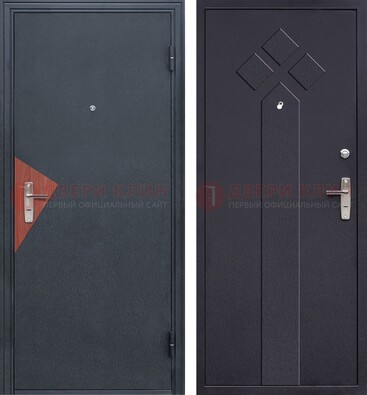 Черная входная дверь с порошковым напылением и узором внутри ДП-241 в Всеволожске