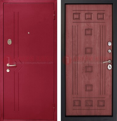 Красная железная дверь с порошковым напылением ДП-242 в Всеволожске