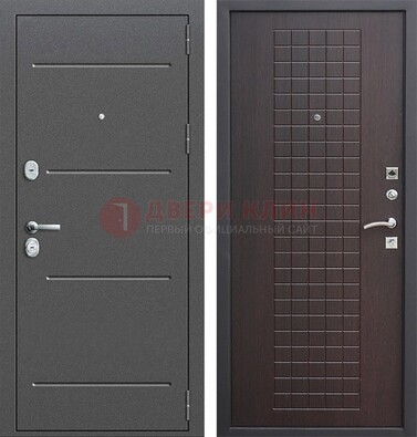 Металлическая дверь с порошковым покрытием и МДФ Махагон ДП-254 в Всеволожске