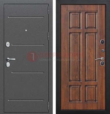 Стальная дверь с порошковым покрытием Антик серебро и филенчатой МДФ ДП-267 в Всеволожске