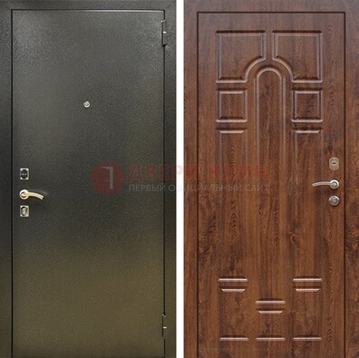 Металлическая дверь Темное серебро с порошковым покрытием и МДФ ДП-271 в Всеволожске