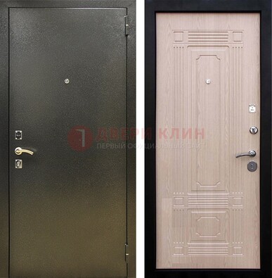 Входная темно-серая дверь с порошковым напылением и МДФ ДП-273 в Всеволожске