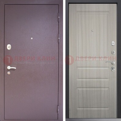 Темная стальная дверь с порошковым окрасом и МДФ ДП-310 в Всеволожске
