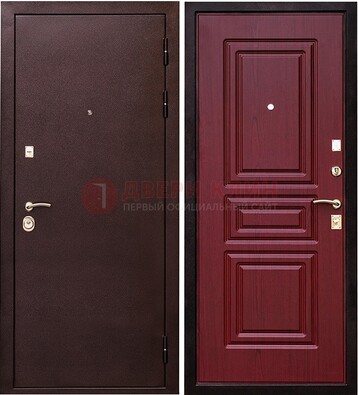 Бордовая входная дверь с порошковым окрасом ДП-36 в Всеволожске
