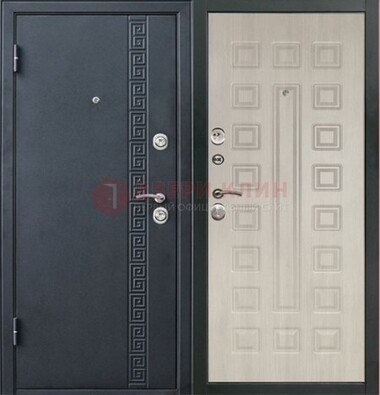 Черная стальная дверь с порошковым окрасом ДП-7 в Всеволожске