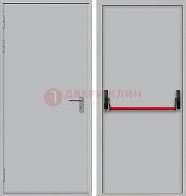 Белая металлическая противопожарная дверь с длинной ручкой ДПП-14 в Всеволожске