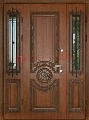 Парадная распашная стальная дверь Винорит со стеклом ДПР-106 в Всеволожске