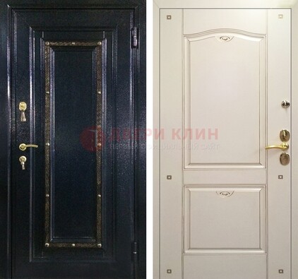 Парадная дверь с золотистым декором ДПР-3 в квартиру в Всеволожске